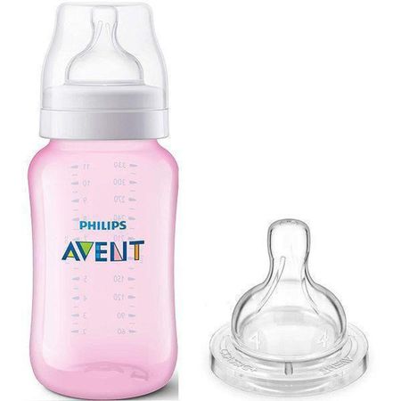 Philips Avent Mamadeira Anti-Colic 330ml + Bico Nº4 Rosa SCD809/29 Philips Avent Mamadeira Anti-Colic 330ml + Bico Nº4 Rosa SCD809/29