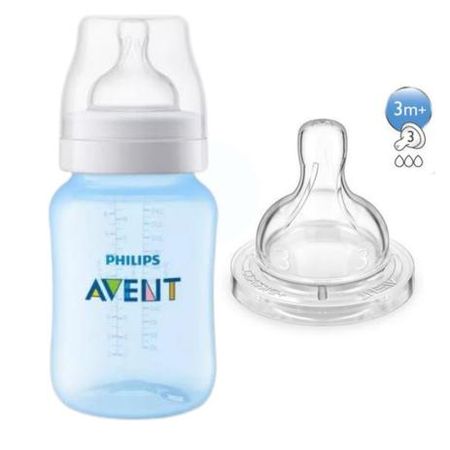 Philips Avent Mamadeira Anti-Colic 260ml + Bico Nº3 Azul SCD809/28 Philips Avent Mamadeira Anti-Colic 260ml + Bico Nº3 Azul SCD809/28