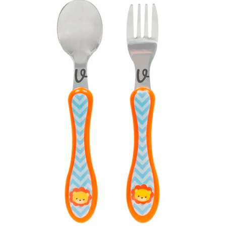 Jogo de Talheres Personalizado Com Nome Buba Animal Fun Leão 6+ Jogo de Talheres Personalizado Com Nome Buba Animal Fun Leão 6+