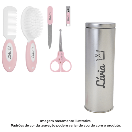 Kit Higiene Personalizado Com Nome Buba Cuidados Higiene Rosa