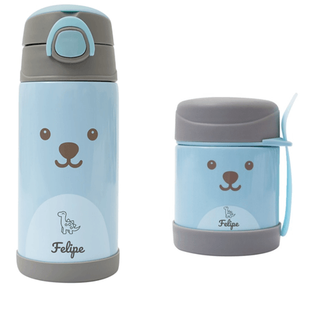 Kit Personalizado Garrafinha + Pote Térmico Buba Gummy Azul Kit Personalizado Garrafinha + Pote Térmico Buba Gummy Azul