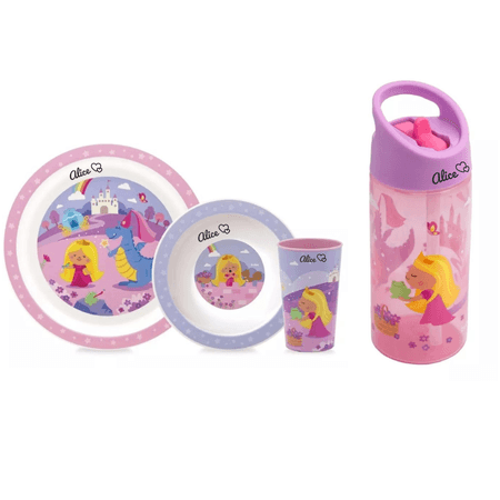 Kit Refeição Personalizado + Garrafinha Princesa - Buba Kit Refeição Personalizado + Garrafinha Princesa - Buba