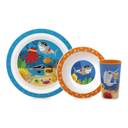 Kit Refeição Aventuras C/ Prato E Copo Pirata Buba Kit Refeição Aventuras C/ Prato E Copo Pirata Buba