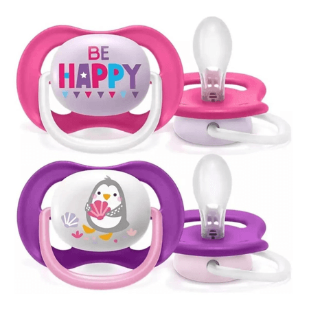 Chupeta Avent Ultra Air C/2 Pinguim/Be Happy 6-18 Meses Chupeta Avent Ultra Air C/2 Pinguim/Be Happy 6-18 Meses