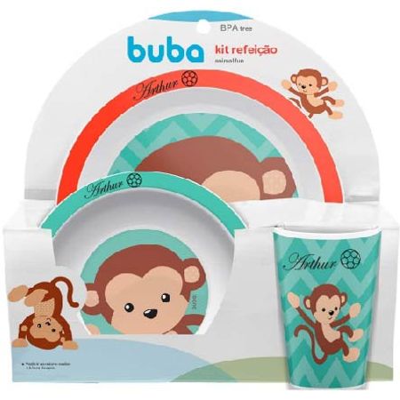 Kit Refeição Personalizado Animal Fun Macaco Kit Refeição Personalizado Animal Fun Macaco
