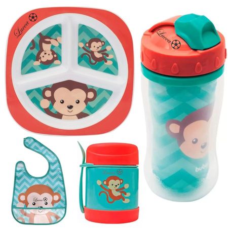 Kit Alimentação Personalizado Macaco - Buba Kit Alimentação Personalizado Macaco - Buba