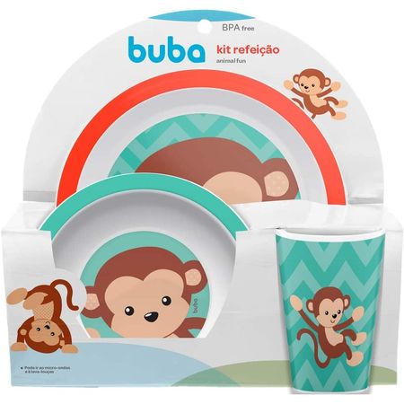 Kit Refeição Animal Fun Macaco Kit Refeição Animal Fun Macaco