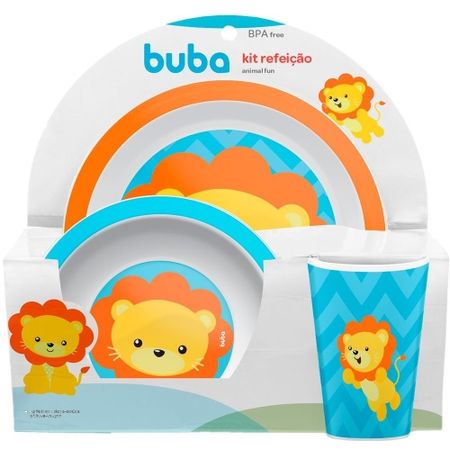 Kit Alimentação Buba Animal Fun Leão Kit Alimentação Buba Animal Fun Leão
