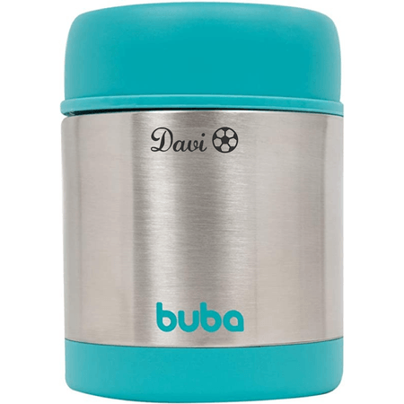 Pote Térmico Personalizado Buba Aço Inoxidavél Azul Pote Térmico Personalizado Buba Aço Inoxidavél Azul