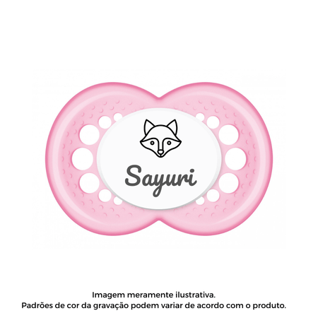 Chupeta MAM Personalizada Nome Rosa 6+ Meses tamanho 2 Chupeta MAM Personalizada Nome Rosa 6+ Meses tamanho 2