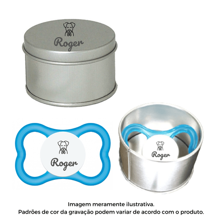 Kit Chupeta MAM Personalizado Nome Air Azul 6+ Meses