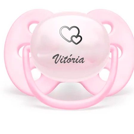 Chupeta Personalizada Nome Avent Ultra Soft 0-6m Rosa Chupeta Personalizada Nome Avent Ultra Soft 0-6m Rosa