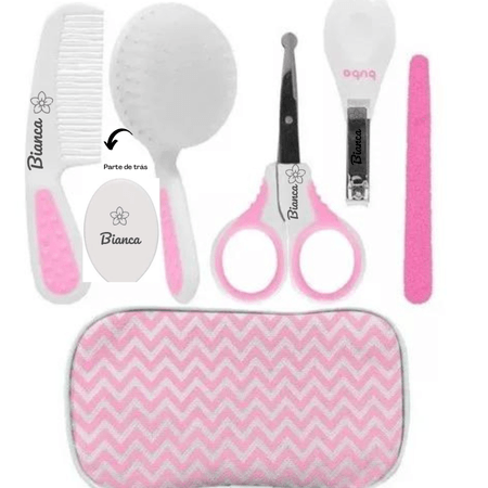 Kit Cuidados Buba Personalizado Com Nome Com Estojo Rosa 0+ Kit Cuidados Buba Personalizado Com Nome Com Estojo Rosa 0+
