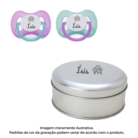 Kit Chupeta Buba Personalizado Nome Noturna R/V 0-6m C/2 Kit Chupeta Buba Personalizado Nome Noturna R/V 0-6m C/2