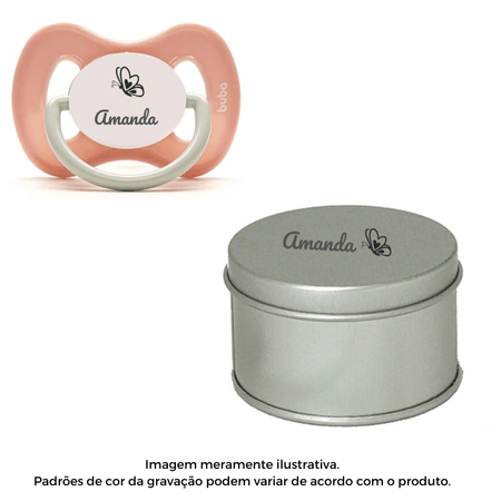 Kit Chupeta Buba Personalizado Nome Rosa E 0-6m Kit Chupeta Buba Personalizado Nome Rosa E 0-6m