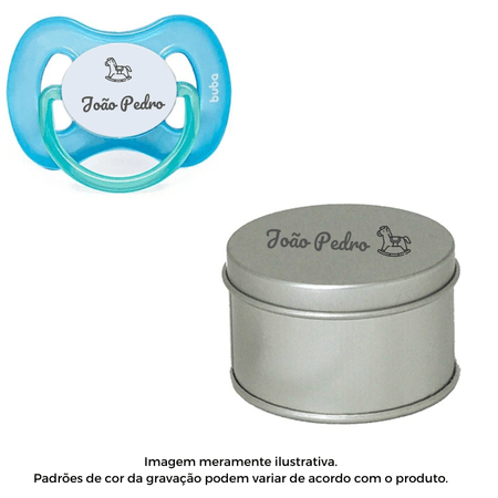 Kit Chupeta Buba Personalizado Nome Noturna Azul 6+ Kit Chupeta Buba Personalizado Nome Noturna Azul 6+