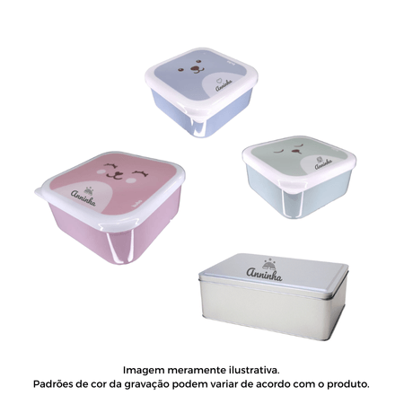 Kit Potes Buba Personalizado Nome Rosa c/3