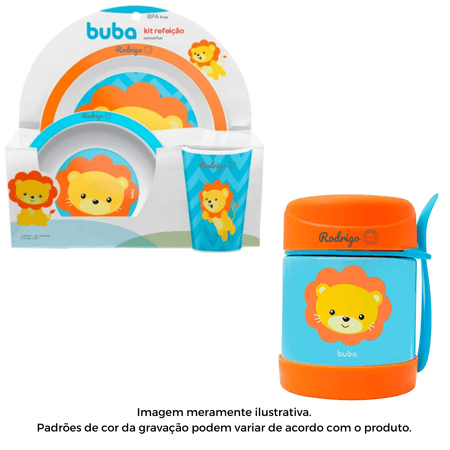 Kit Alimentação Personalizado Nome Buba Leão C/4 peças Kit Alimentação Personalizado Nome Buba Leão C/4 peças