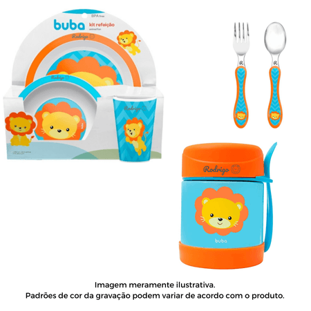 Kit Alimentação Personalizado Nome Buba Leão C/6 peças Kit Alimentação Personalizado Nome Buba Leão C/6 peças
