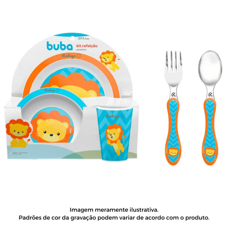Kit Alimentação Personalizado Nome Buba Leão C/5 peças Kit Alimentação Personalizado Nome Buba Leão C/5 peças