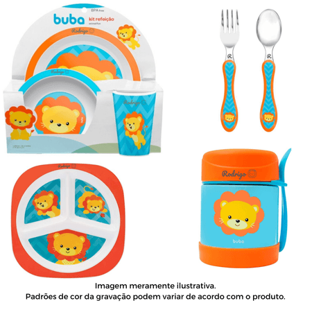 Kit Alimentação Personalizado Nome Buba Leão C/7 peças Kit Alimentação Personalizado Nome Buba Leão C/7 peças