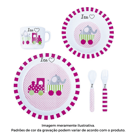Kit JaBaDaBaDo Alimentação Personazalizado Nome E 5 Peças Kit JaBaDaBaDo Alimentação Personazalizado Nome E 5 Peças
