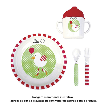 Kit JaBaDaBaDo Alimentação Personalizado Nome V /4 Peças Kit JaBaDaBaDo Alimentação Personalizado Nome V /4 Peças