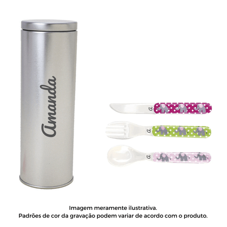 Kit JaBaDaBaDo Personalizado Nome Jogo de Talheres Menina Kit JaBaDaBaDo Personalizado Nome Jogo de Talheres Menina