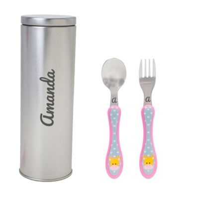 Kit Personalizado Talheres Com Nome Buba 6m+ Kit Personalizado Talheres Com Nome Buba 6m+