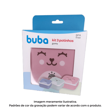 Kit Potes Buba Gumy Personalizado Nome Rosa c/3 Kit Potes Buba Gumy Personalizado Nome Rosa c/3