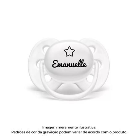 Chupeta Personalizada Nome Avent Ultra Soft Branca 0-6m Chupeta Personalizada Nome Avent Ultra Soft Branca 0-6m