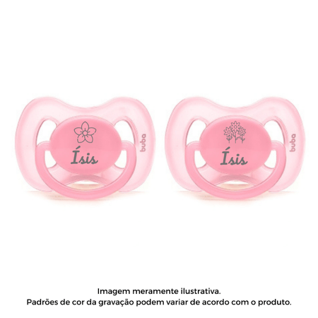 Chupeta Personalizada Nome Buba Rosa 6m+ c/2 Chupeta Personalizada Nome Buba Rosa 6m+ c/2