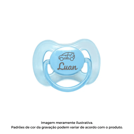 Chupeta Personalizada Nome Buba Comfort Lisa Azul 6m+ Chupeta Personalizada Nome Buba Comfort Lisa Azul 6m+