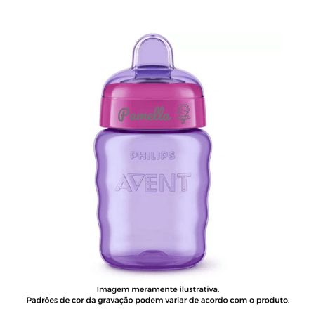 Copo Bico Macio Personalizado Nome Avent Easy Sip Rosa 260ml 9m+ SCF553/03 Copo Bico Macio Personalizado Nome Avent Easy Sip Rosa 260ml 9m+ SCF553/03