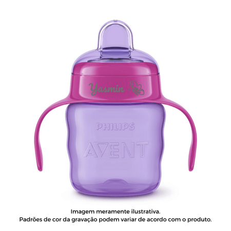 Copo Bico Macio Personalizado Nome Avent Easy Sip Rosa 200ml 6m+ SCF551/03 Copo Bico Macio Personalizado Nome Avent Easy Sip Rosa 200ml 6m+ SCF551/03