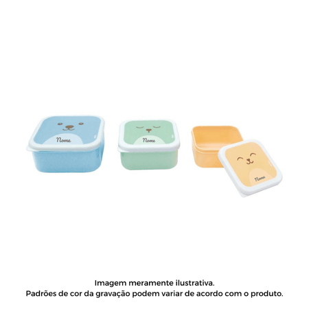 Kit Potes Personalizado Nome Buba Gumy Azul c/3 Kit Potes Personalizado Nome Buba Gumy Azul c/3