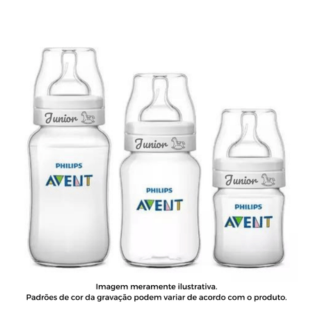 Kit 3 Mamadeiras Personalizadas Nome Avent AntiColic Kit 3 Mamadeiras Personalizadas Nome Avent AntiColic