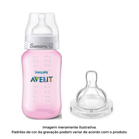 Mamadeira Personalizada Nome Avent AntiColic Rosa 330ml + BE Mamadeira Personalizada Nome Avent AntiColic Rosa 330ml + BE