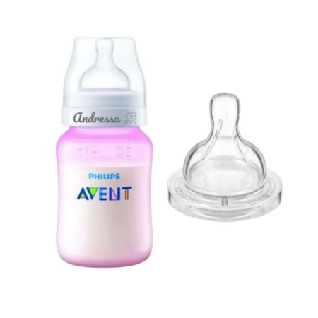 Mamadeira Personalizada Nome Avent AntiColic Rosa 260ml + BE Mamadeira Personalizada Nome Avent AntiColic Rosa 260ml + BE
