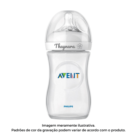 Mamadeira Personalizada Nome Avent Pétala 260ml