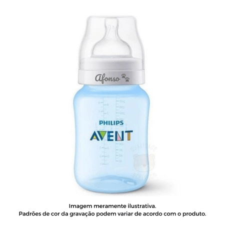 Mamadeira Personalizada Nome Avent AntiColic Azul 260ml Mamadeira Personalizada Nome Avent AntiColic Azul 260ml