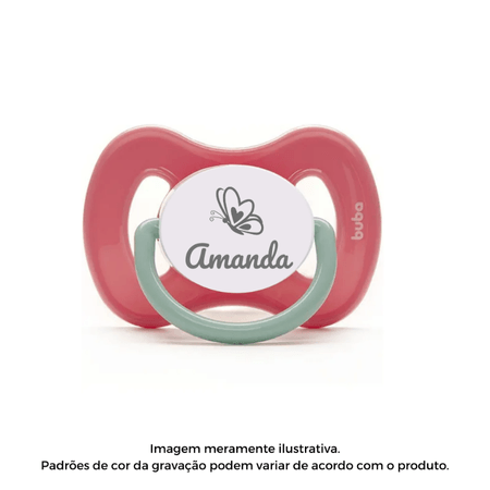Chupeta Personalizada Nome Buba Rosa 6m+ Chupeta Personalizada Nome Buba Rosa 6m+