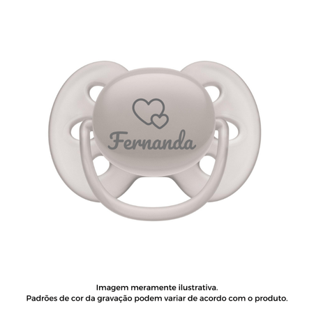Chupeta Personalizada Nome Avent Ultra Soft Bege 6-18m Chupeta Personalizada Nome Avent Ultra Soft Bege 6-18m