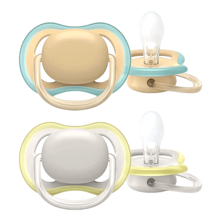 Chupeta Avent Ultra Soft Dupla 0-6 Meses Amarela e Cinza Chupeta Avent Ultra Soft Dupla 0-6 Meses Amarela e Cinza