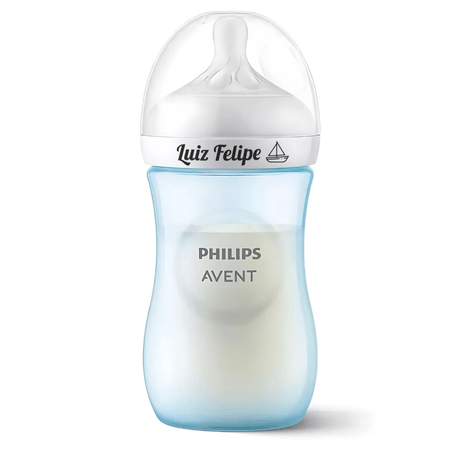 Mamadeira Avent Pétala 3.0 Azul 260ml Personalizada Com Nome Mamadeira Avent Pétala 3.0 Azul 260ml Personalizada Com Nome